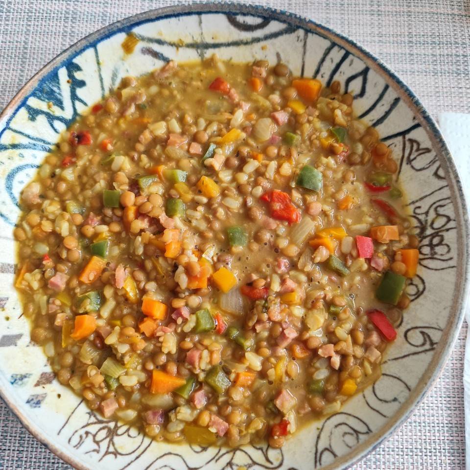 Lentejas con verduras al curry. Lentejas con verduras al curry.