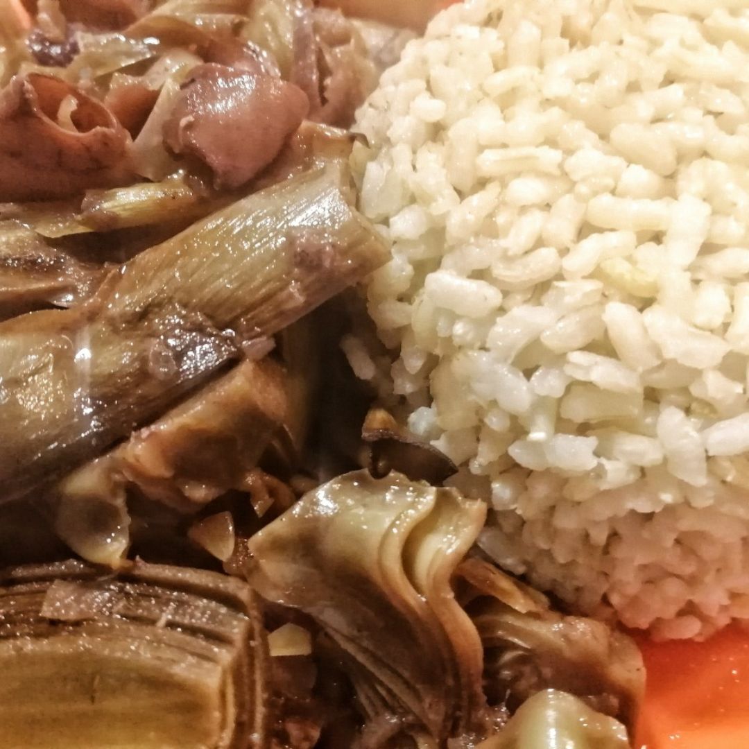 Calamares con alcachofas y arroz integral Paso 2 Calamares con alcachofas y arroz integral Paso 2
