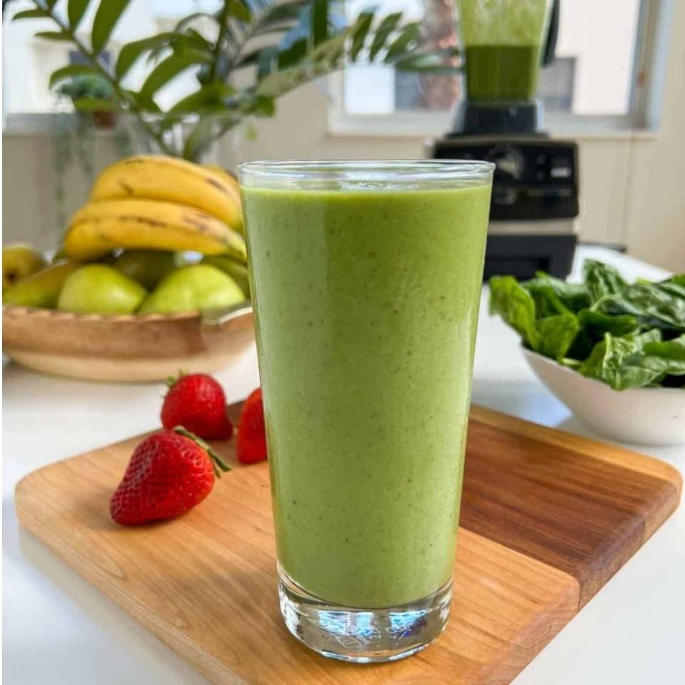 Batido espinacas con avena y platano Batido espinacas con avena y platano