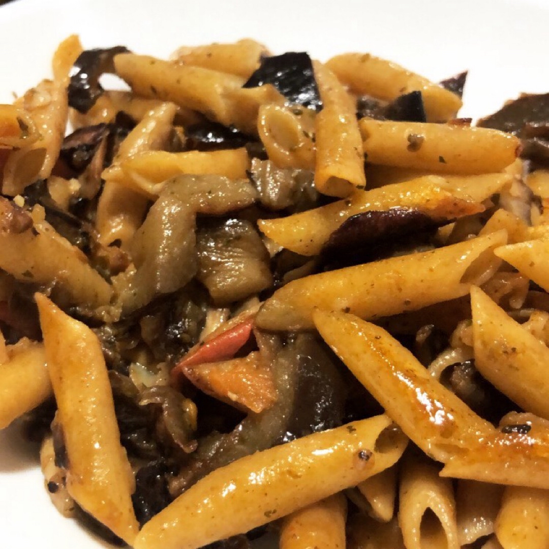 Pasta a la berenjena Pasta a la berenjena