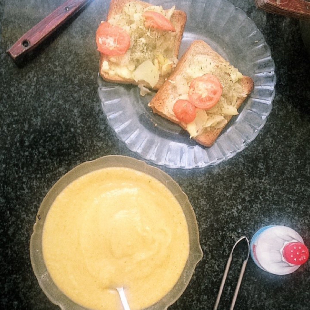 Cena saludable con verduras del tiempo