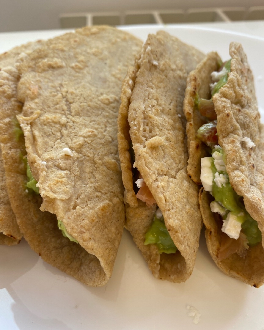 Tacos de avena con salmón ahumado Paso 3 Tacos de avena con salmón ahumado Paso 3