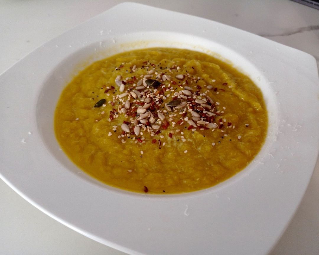 Crema de calabaza, zanahoria y puerro Crema de calabaza, zanahoria y puerro