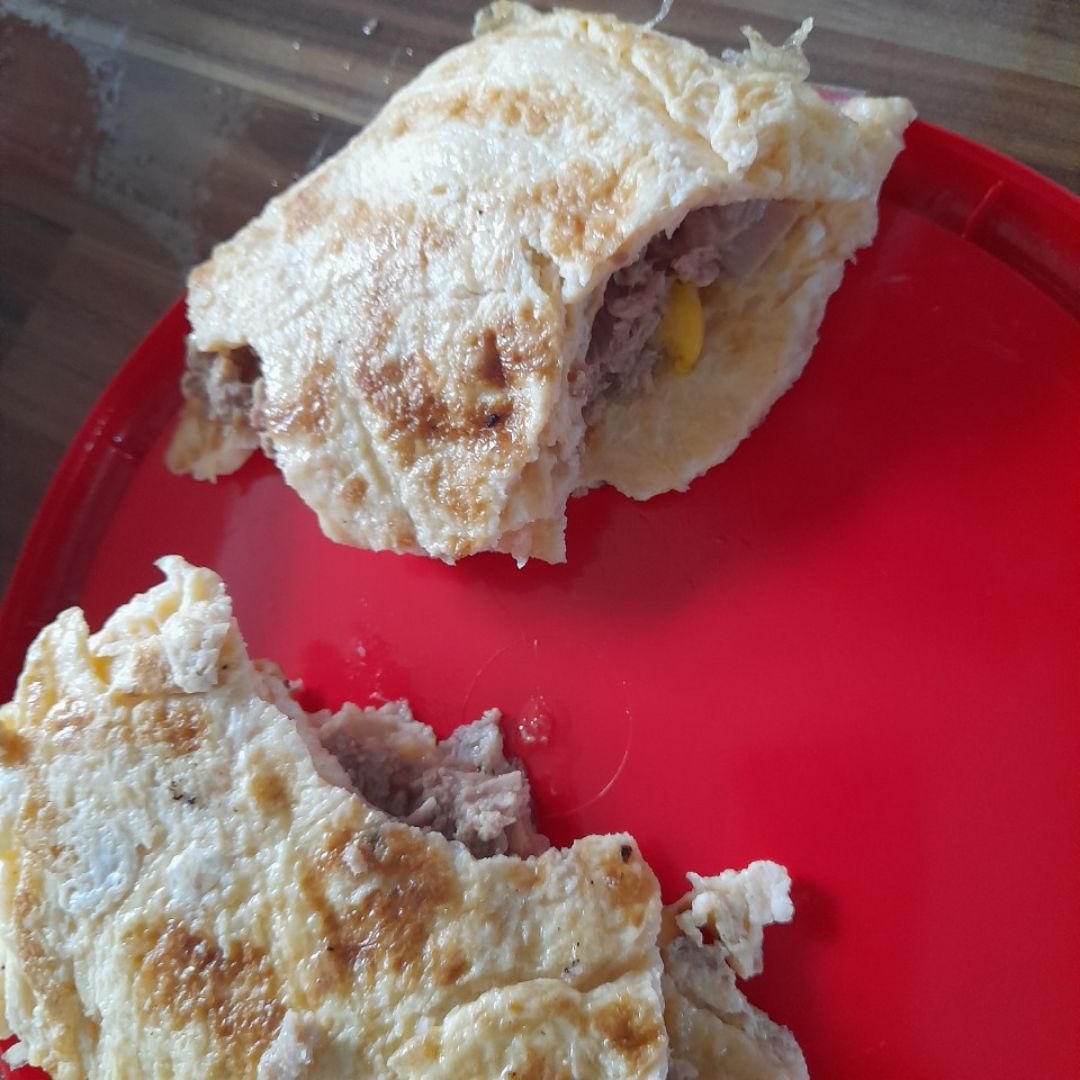 Egg, yellow pepper and tuna Paso 4 Egg, yellow pepper and tuna Paso 4