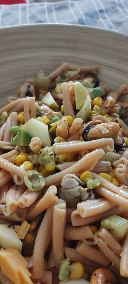 Ensalada de pasta de lentejas 