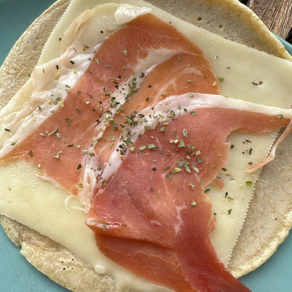Tortitas de avena con queso y jamón Tortitas de avena con queso y jamón