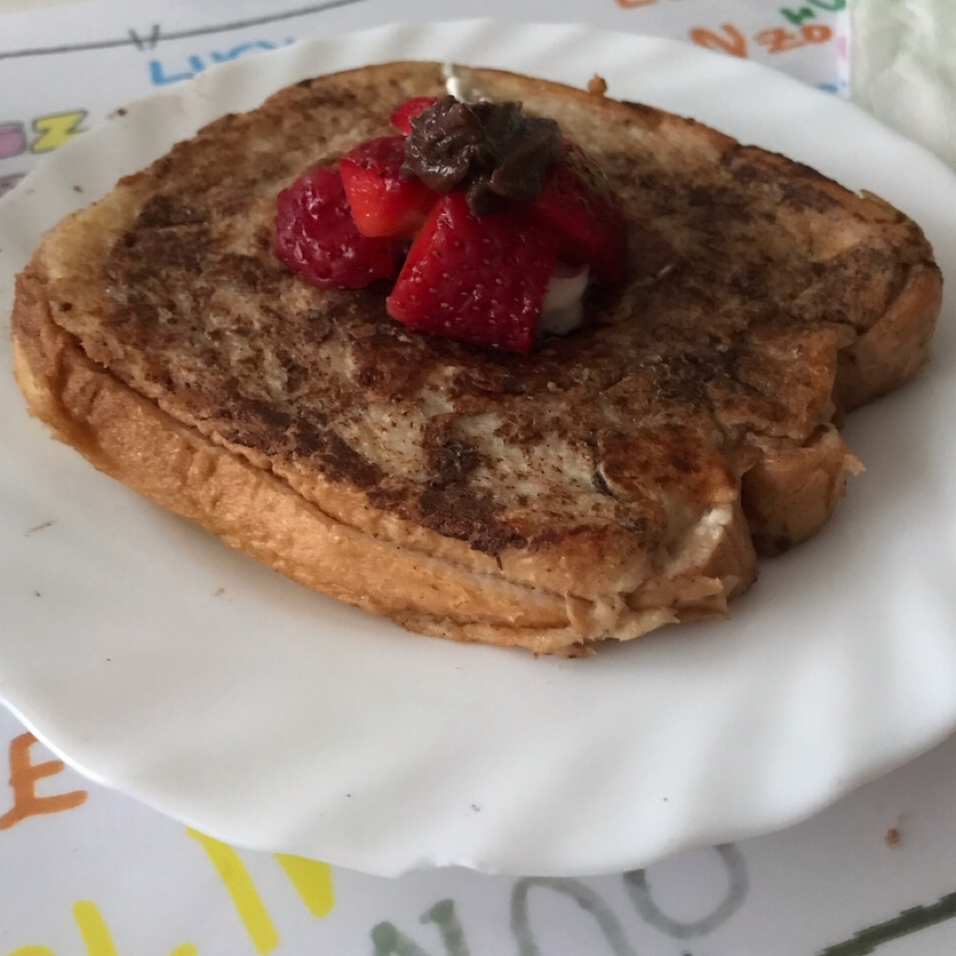 French toast cheescake con toping de crema de cacao realfooding French toast cheescake con toping de crema de cacao realfooding