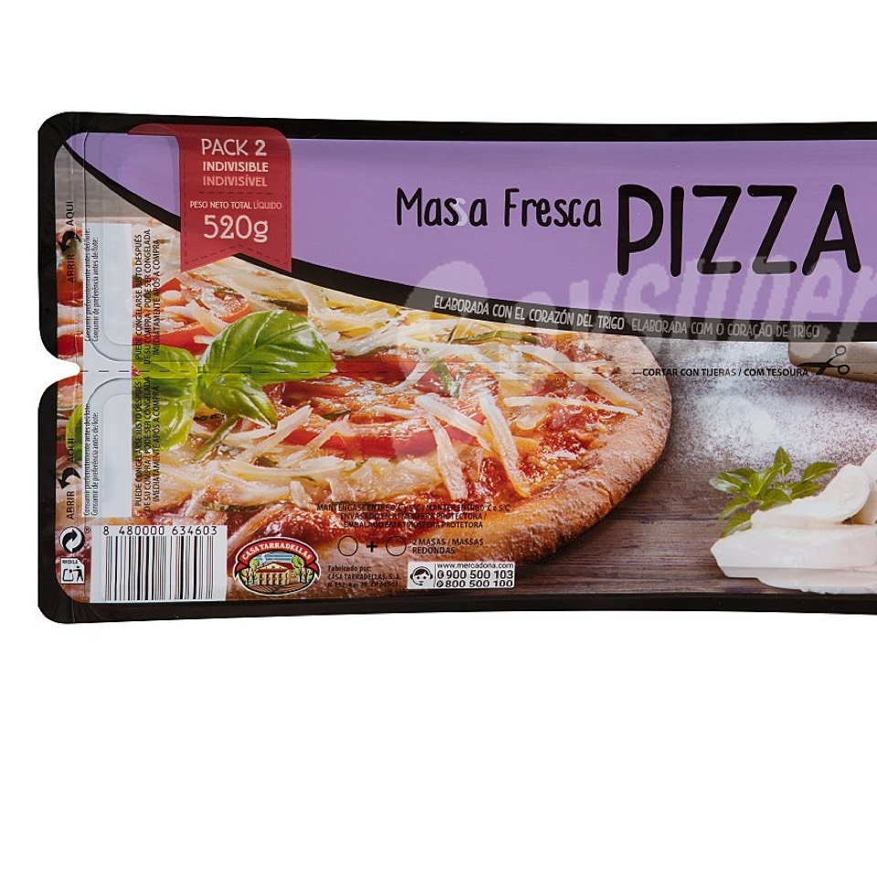 Pizza 1/2 jamón, cebolla y 1/2 atún y pimiento rojo Pizza 1/2 jamón, cebolla y 1/2 atún y pimiento rojo