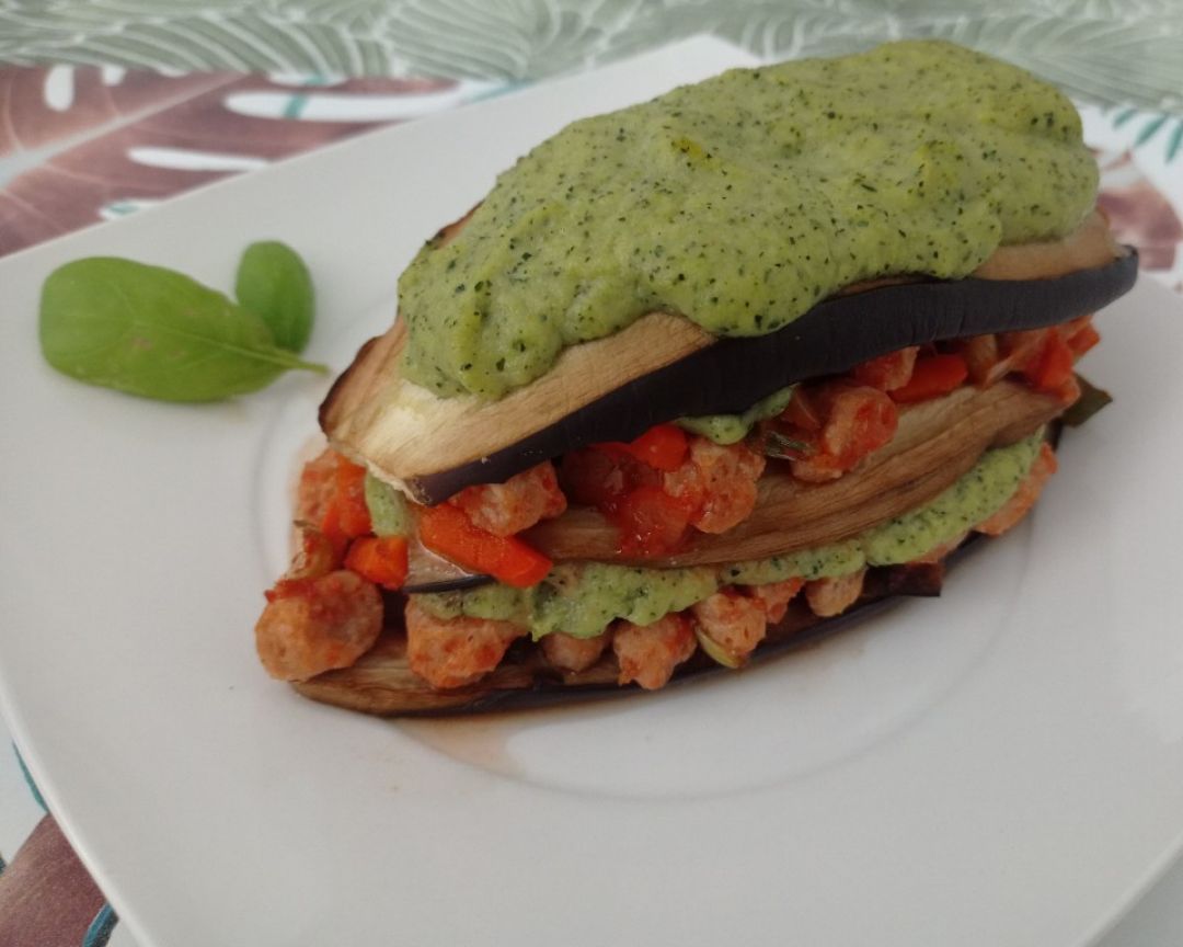 Lasaña de berenjena 🍆 con bechamel de calabacín 🥒 Paso 4