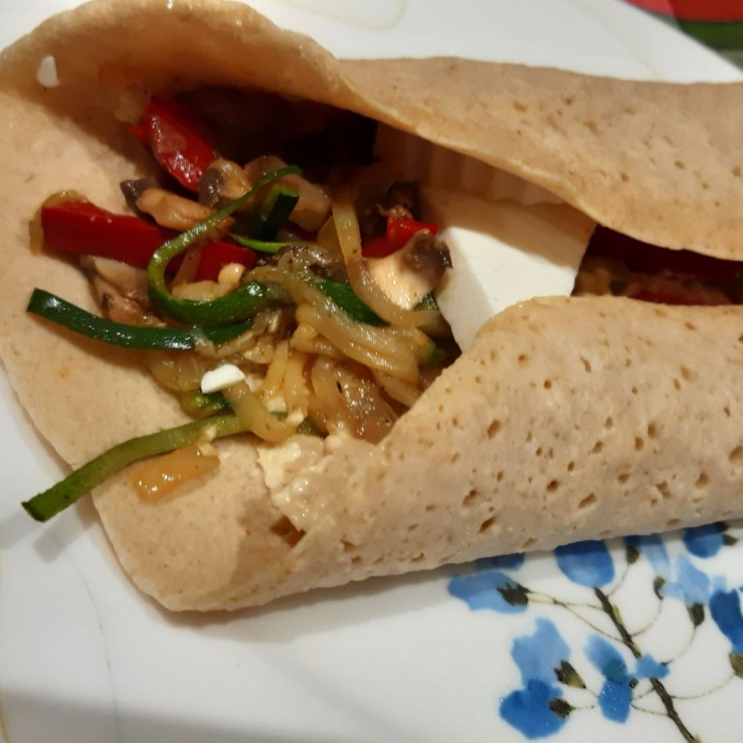 Creppes de avena con verduras Creppes de avena con verduras