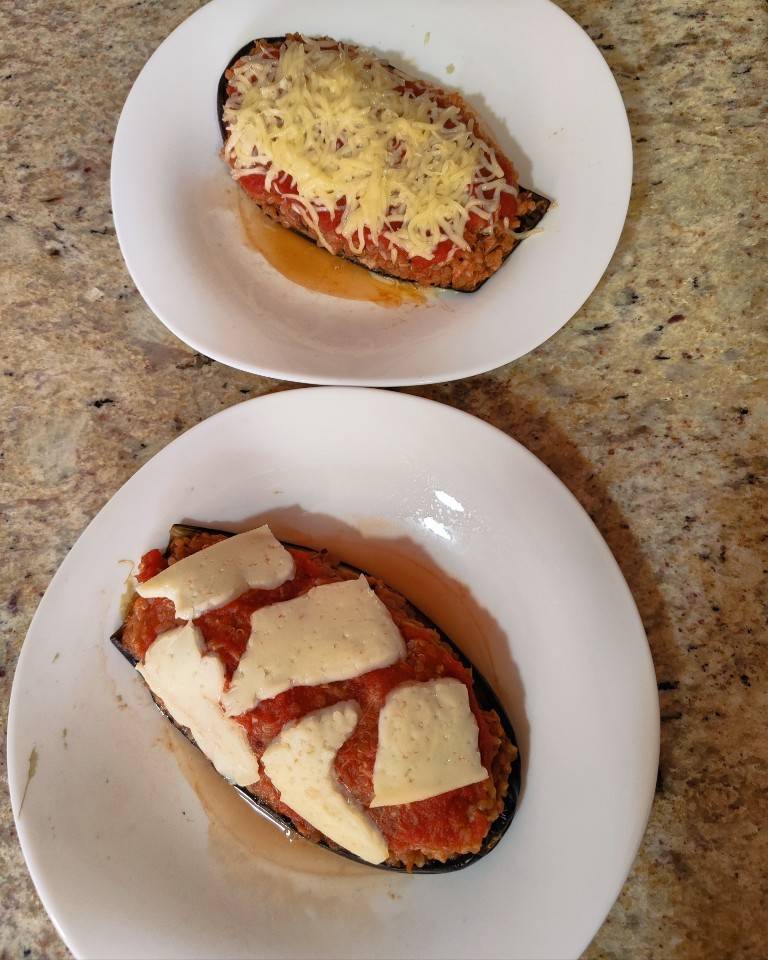 Berenjenas rellenas de quinoa y atún 🌱🐟 Berenjenas rellenas de quinoa y atún 🌱🐟