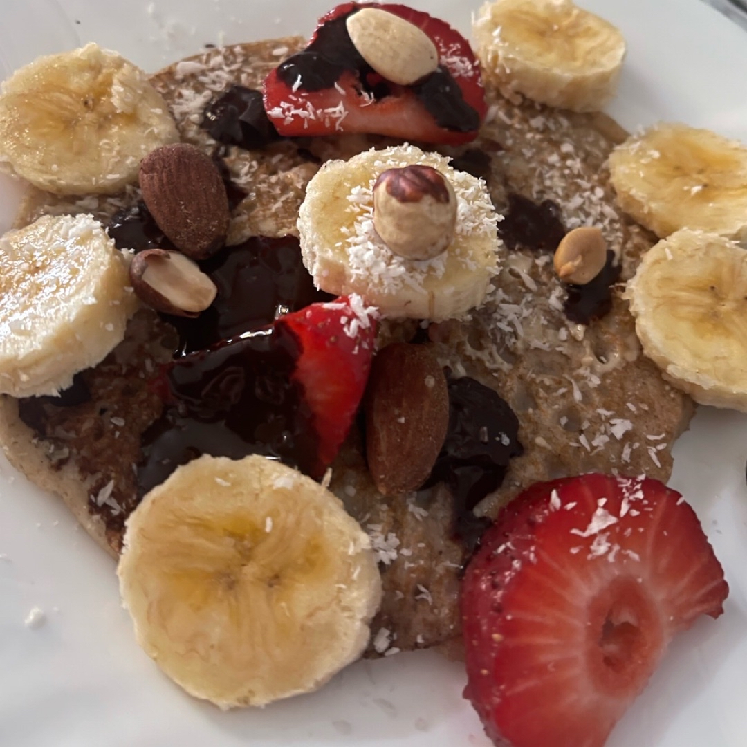Tortitas de avena con Fresas y Plátano