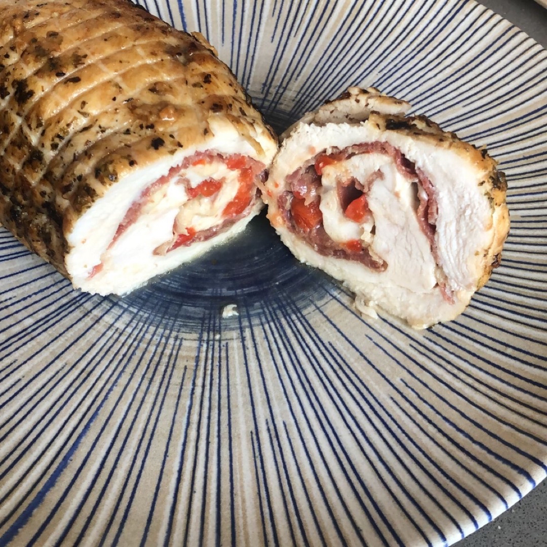 Pechuga de pollo rellena 