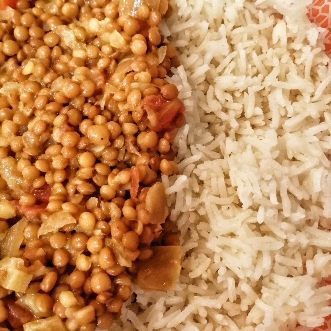 Lentejas exprés al Curry con arroz basmati Paso 6