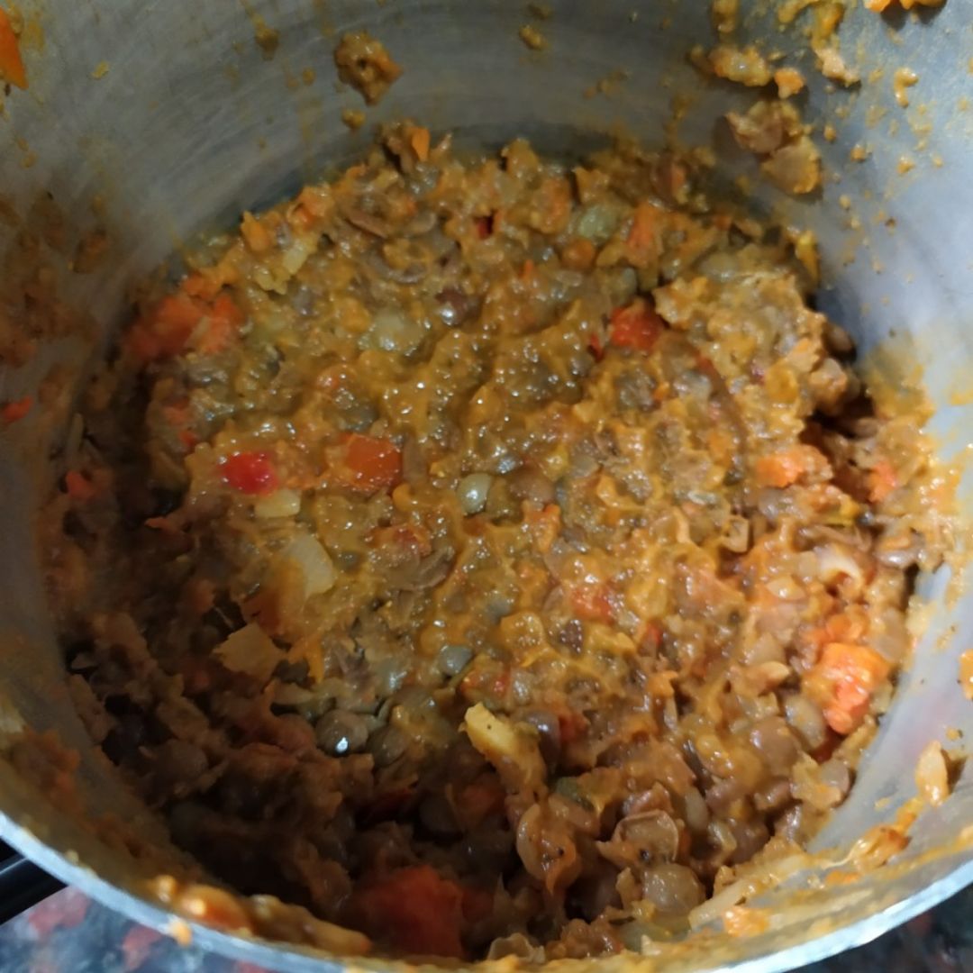 Albóndigas de lentejas rellenas de queso Paso 3 Albóndigas de lentejas rellenas de queso Paso 3
