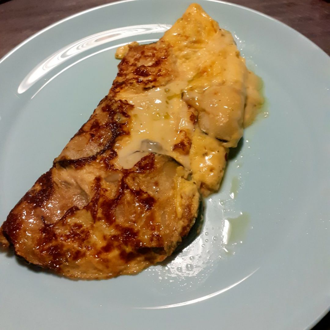 Tortilla francesa con calabacín y queso Tortilla francesa con calabacín y queso