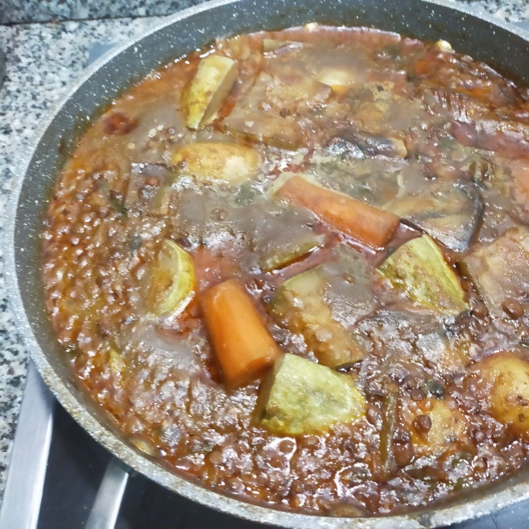 Lentejas con verduras al curry, mijo y kefir especiado Paso 11 Lentejas con verduras al curry, mijo y kefir especiado Paso 11