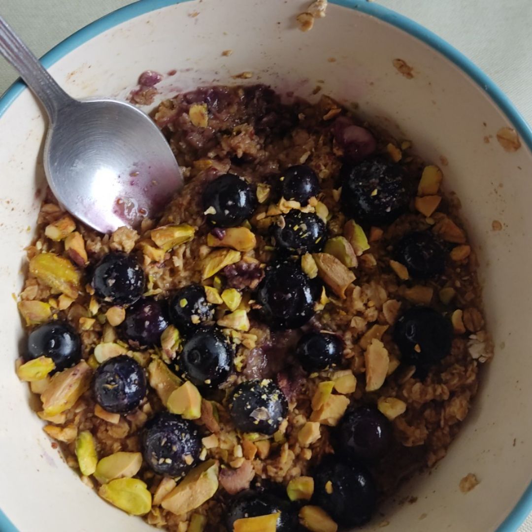 Purridge de avena con chía y cacahuete Purridge de avena con chía y cacahuete