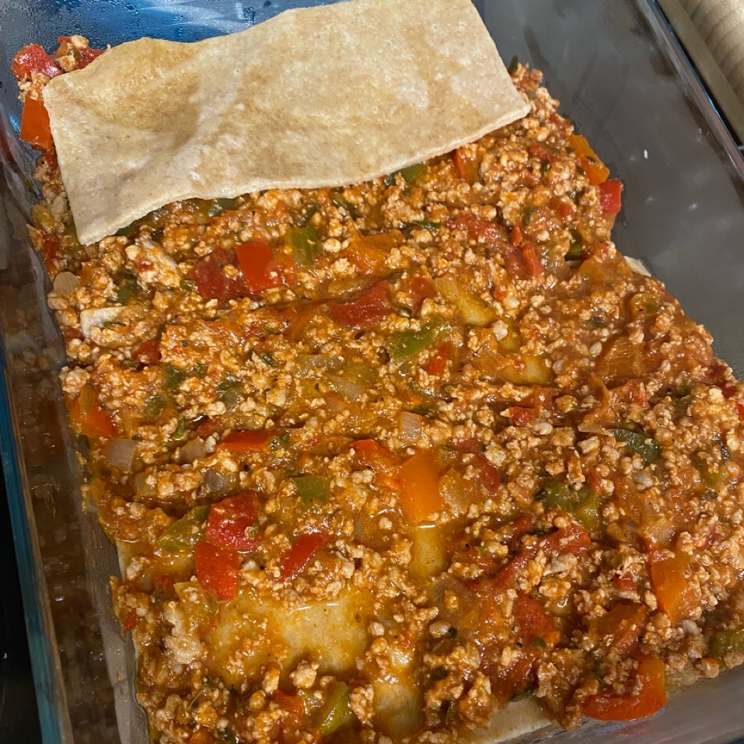 Lasaña de espelta rellena de boloñesa de pavo 🍝 Paso 4 Lasaña de espelta rellena de boloñesa de pavo 🍝 Paso 4