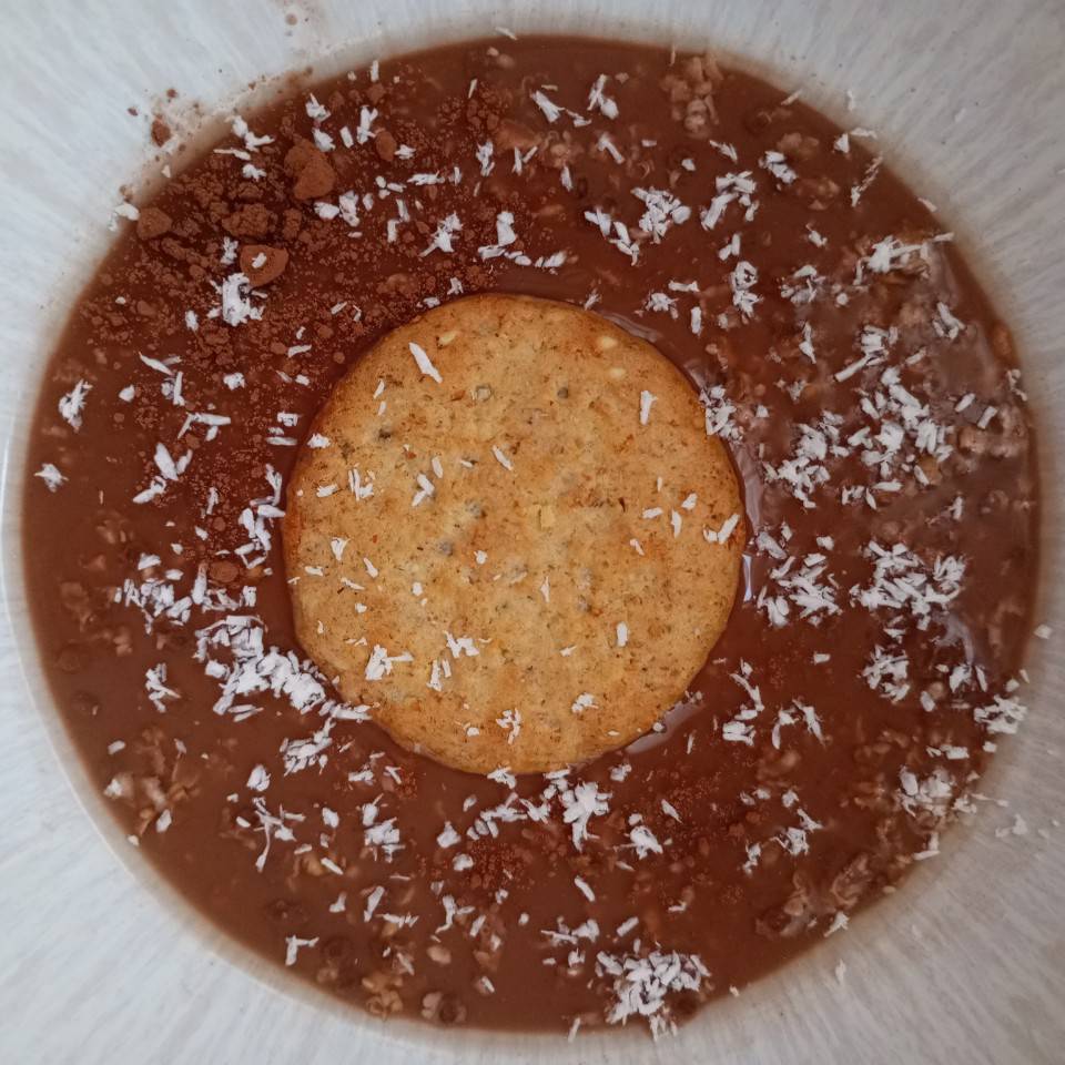 Overnight de chocolate 🍫, coco 🥥 y galletas 🍪