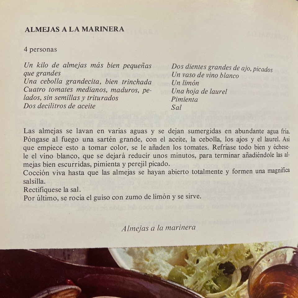 Almejas a la marinera 