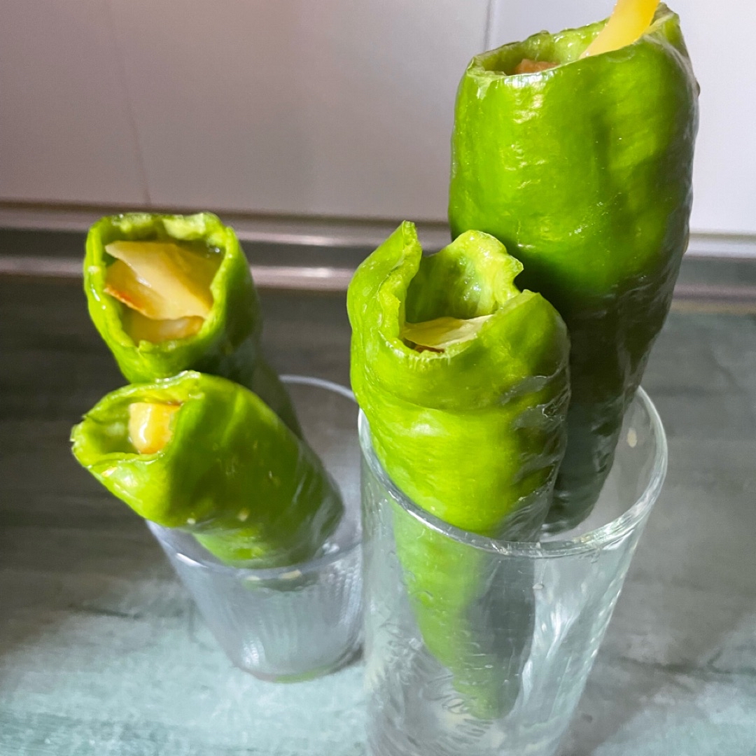 Pimientos rellenos de Tortilla en Airfrayer  Paso 3