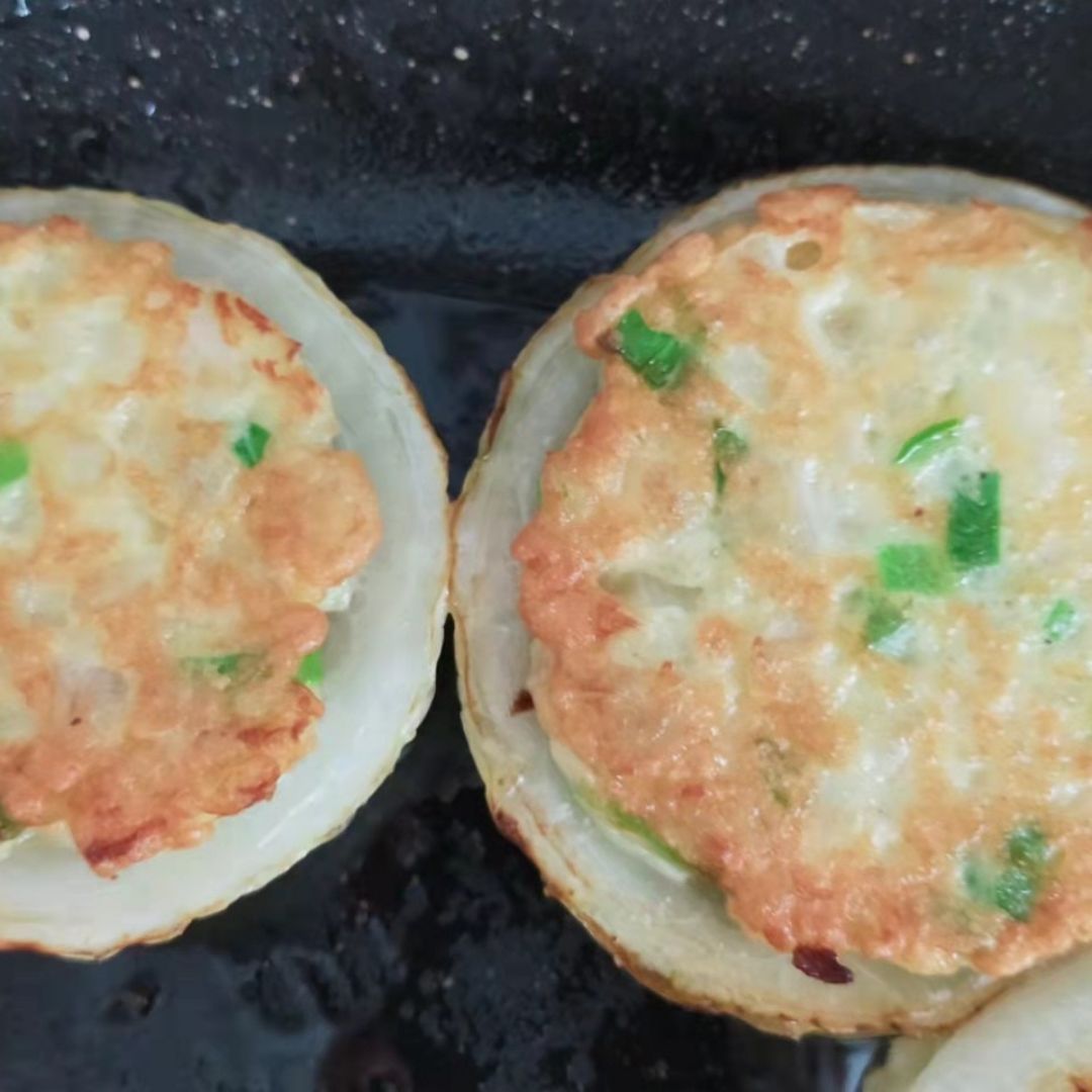 Tortitas de cebolla y pimiento verde Paso 6 Tortitas de cebolla y pimiento verde Paso 6