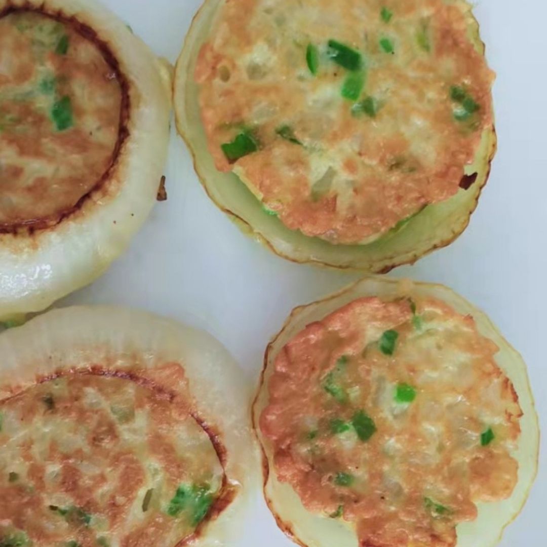 Tortitas de cebolla y pimiento verde Paso 7 Tortitas de cebolla y pimiento verde Paso 7