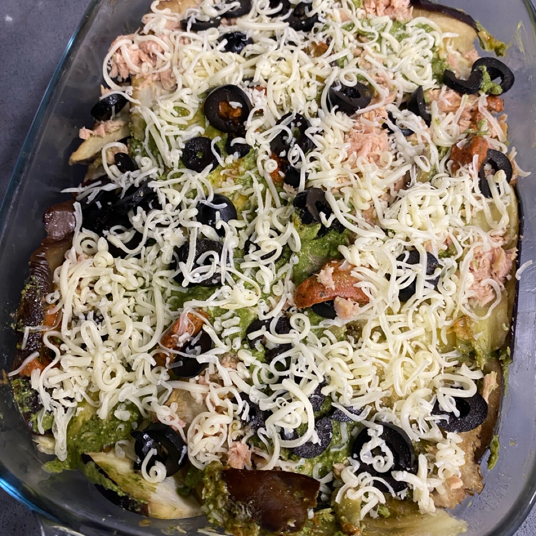 Berenjena con pesto y atún 🍆🌿 Paso 5 Berenjena con pesto y atún 🍆🌿 Paso 5