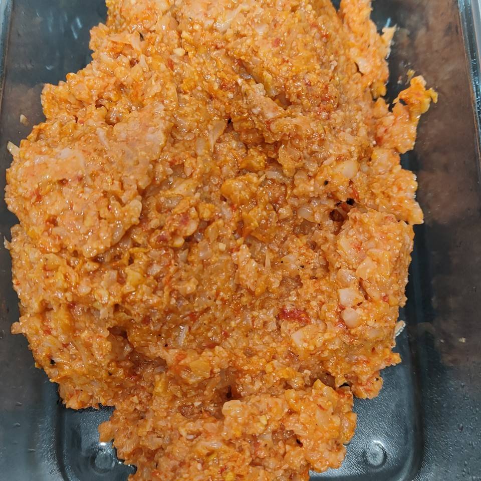 Falso risotto de coliflor con salsa de pimientos de piquillo Falso risotto de coliflor con salsa de pimientos de piquillo