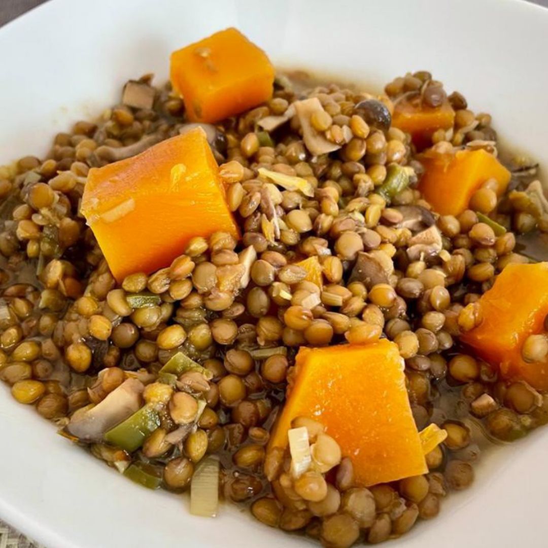 Lentejas de otoño con setas y calabaza Paso 4 Lentejas de otoño con setas y calabaza Paso 4