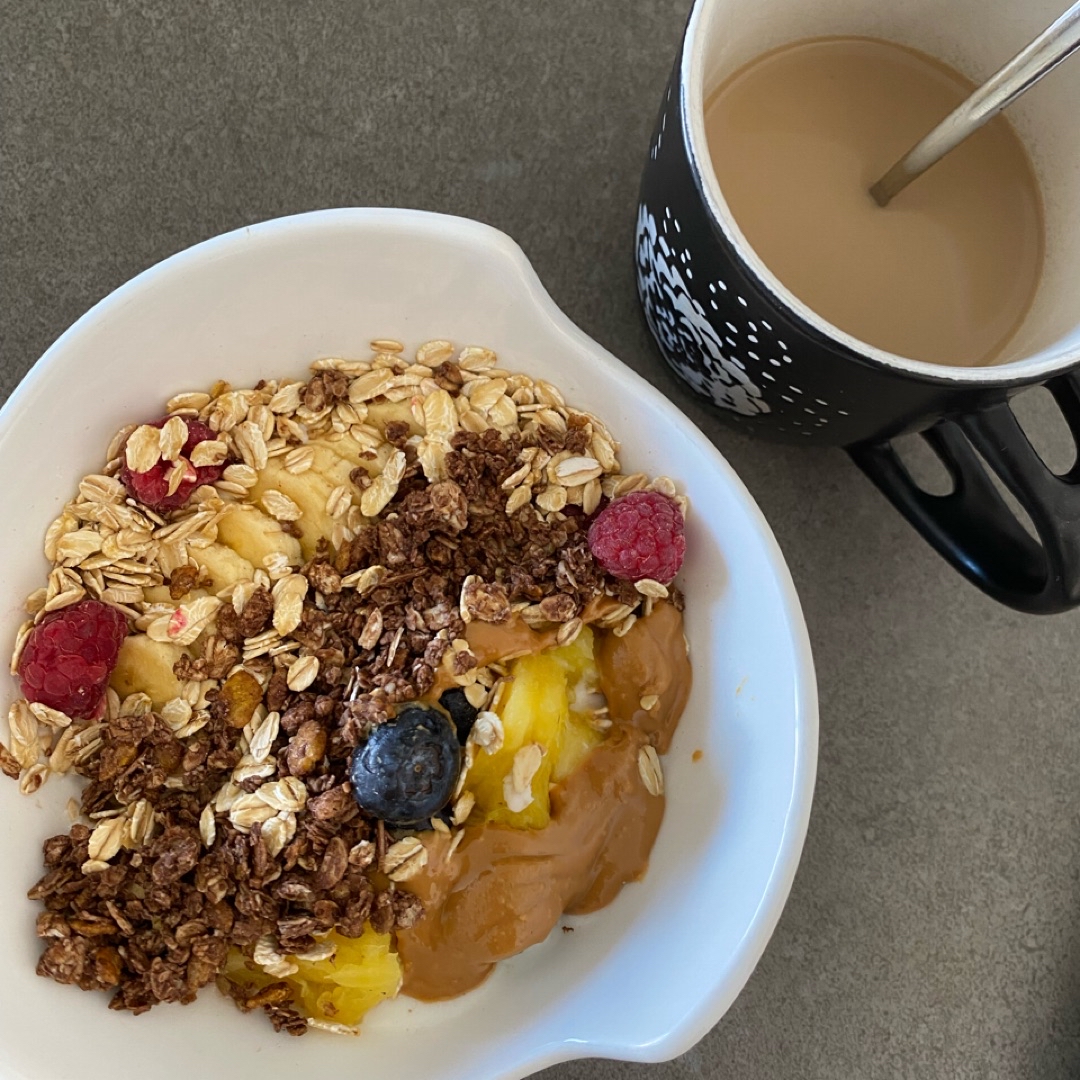 Healthy sweet bowl & coffee 