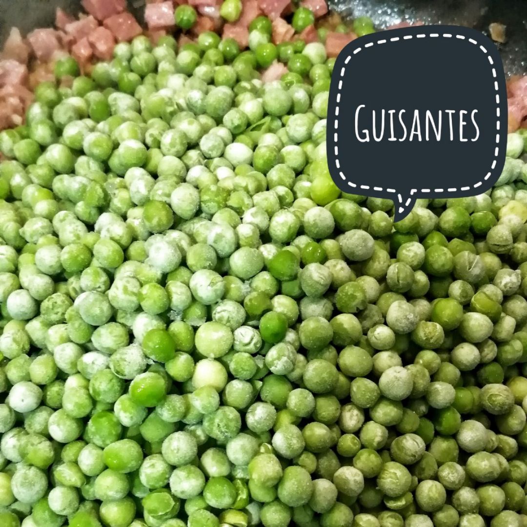 Guisantes con jamón y huevo Paso 2 Guisantes con jamón y huevo Paso 2
