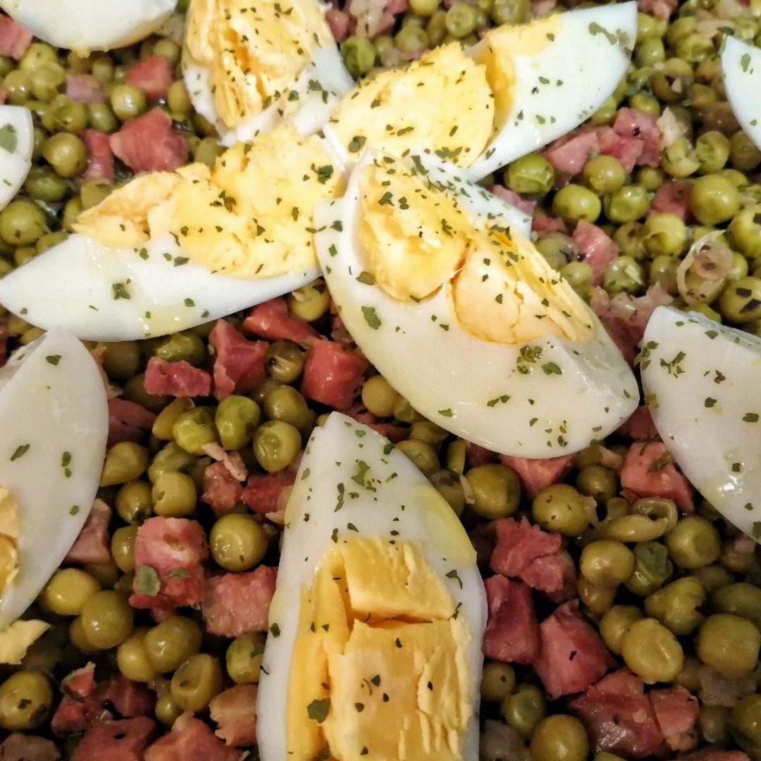 Guisantes con jamón y huevo Paso 6 Guisantes con jamón y huevo Paso 6