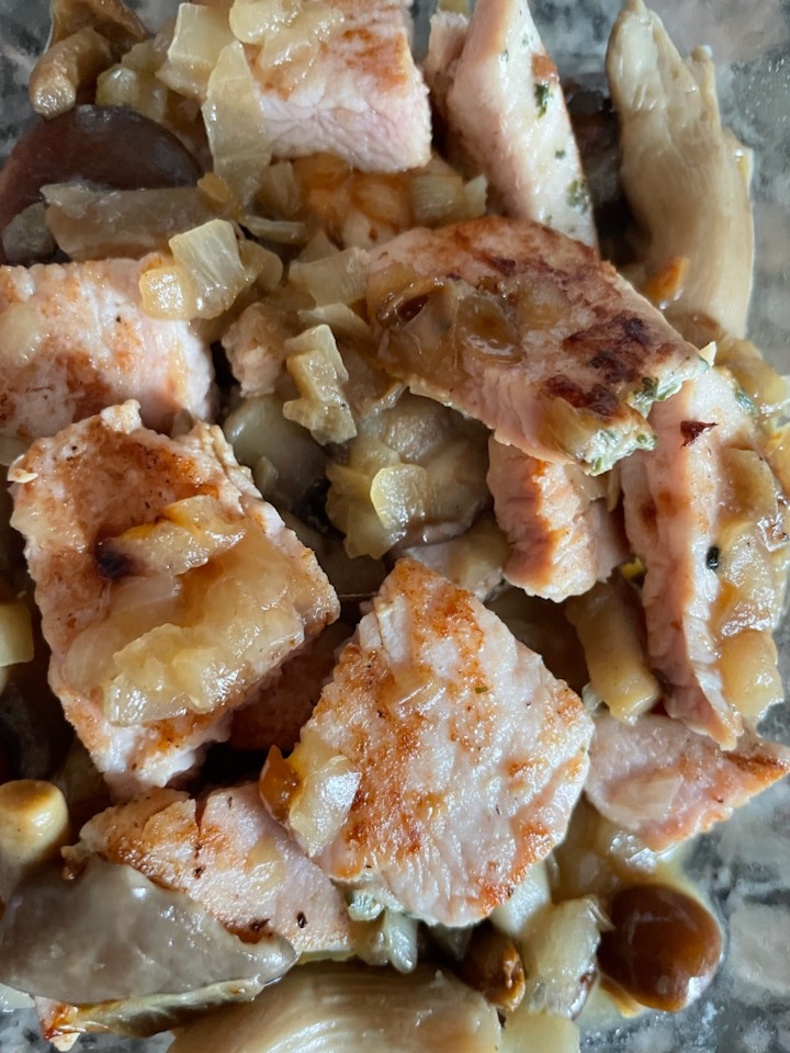 Salteado de setas y pavo Salteado de setas y pavo