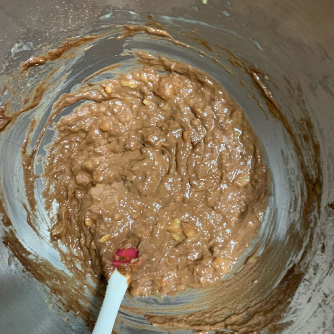 Galletas de avena, plátano, cacao en polvo y mantequilla de cacahuete Paso 1 Galletas de avena, plátano, cacao en polvo y mantequilla de cacahuete Paso 1
