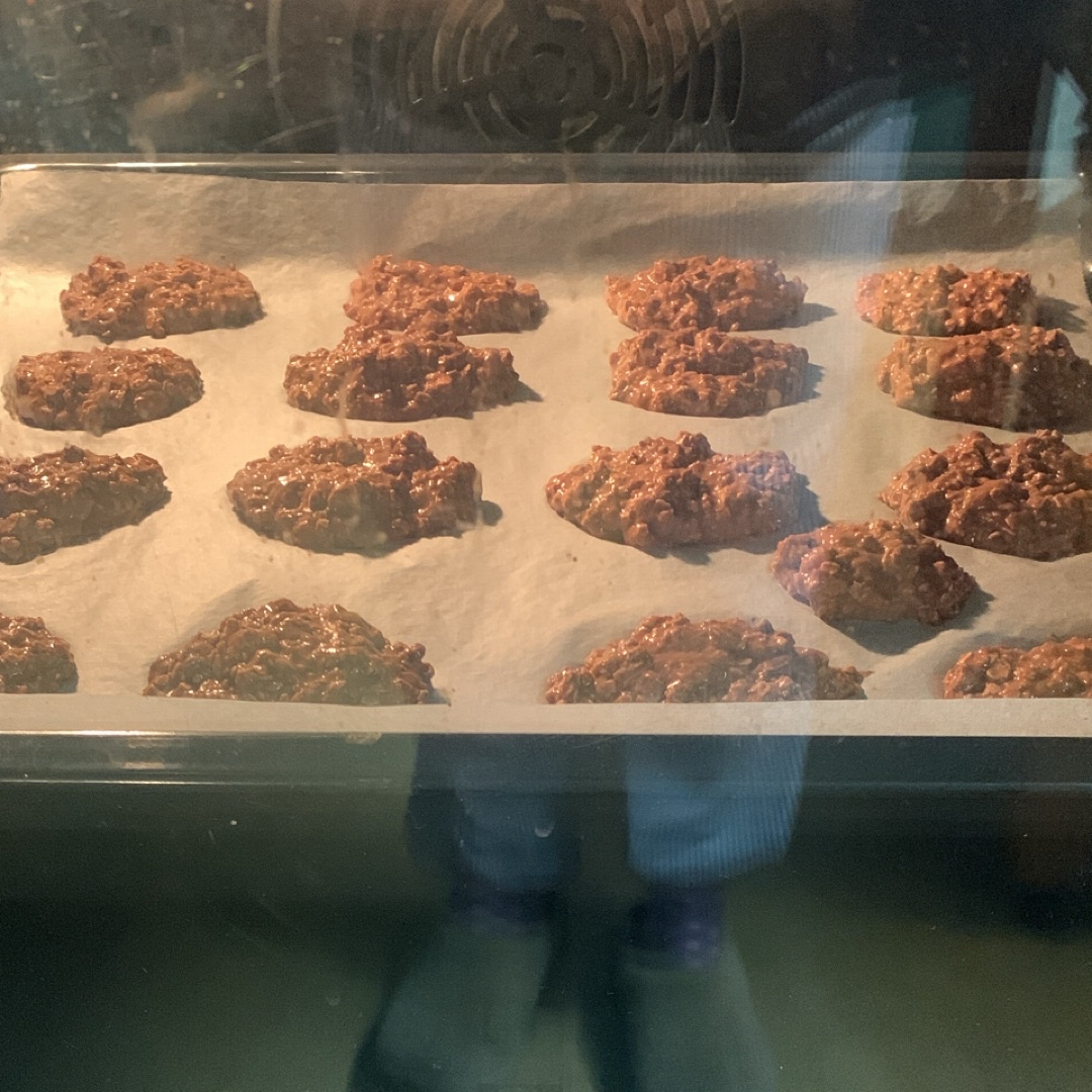Galletas de avena, plátano, cacao en polvo y mantequilla de cacahuete Paso 3 Galletas de avena, plátano, cacao en polvo y mantequilla de cacahuete Paso 3