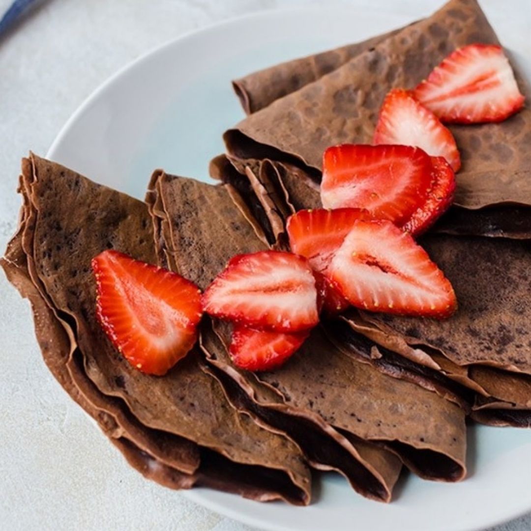 Crepes saludables de cacao Crepes saludables de cacao