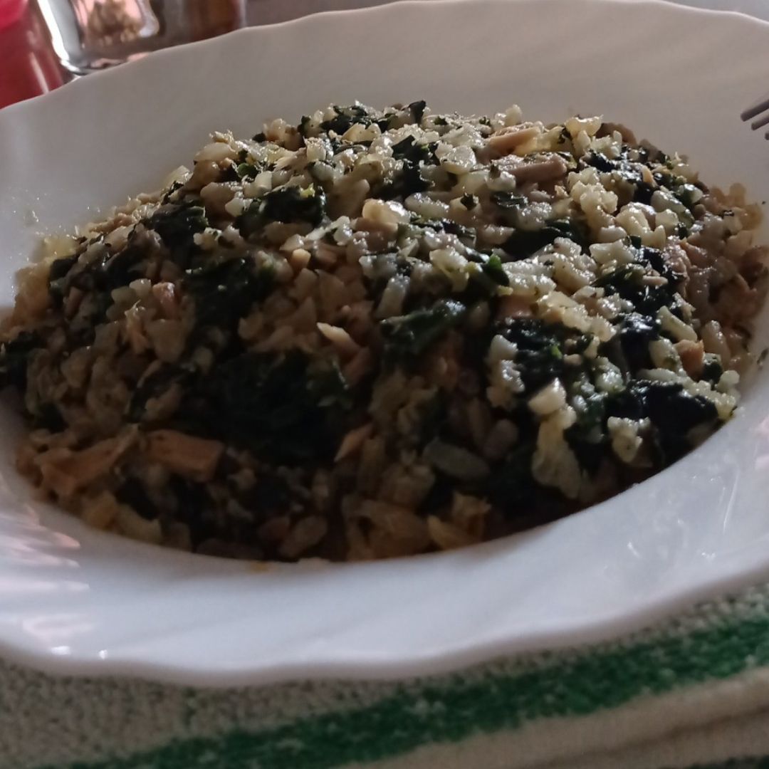 Arroz con espinacas, atún y soja Arroz con espinacas, atún y soja
