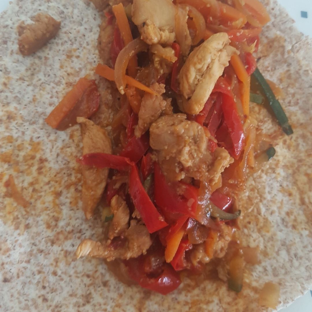 Fajita de pollo y pimientos Fajita de pollo y pimientos