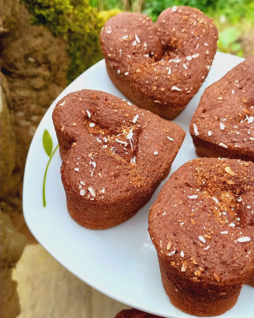 Muffins de cacao rellenos de crema de avellanas 🤎🍫