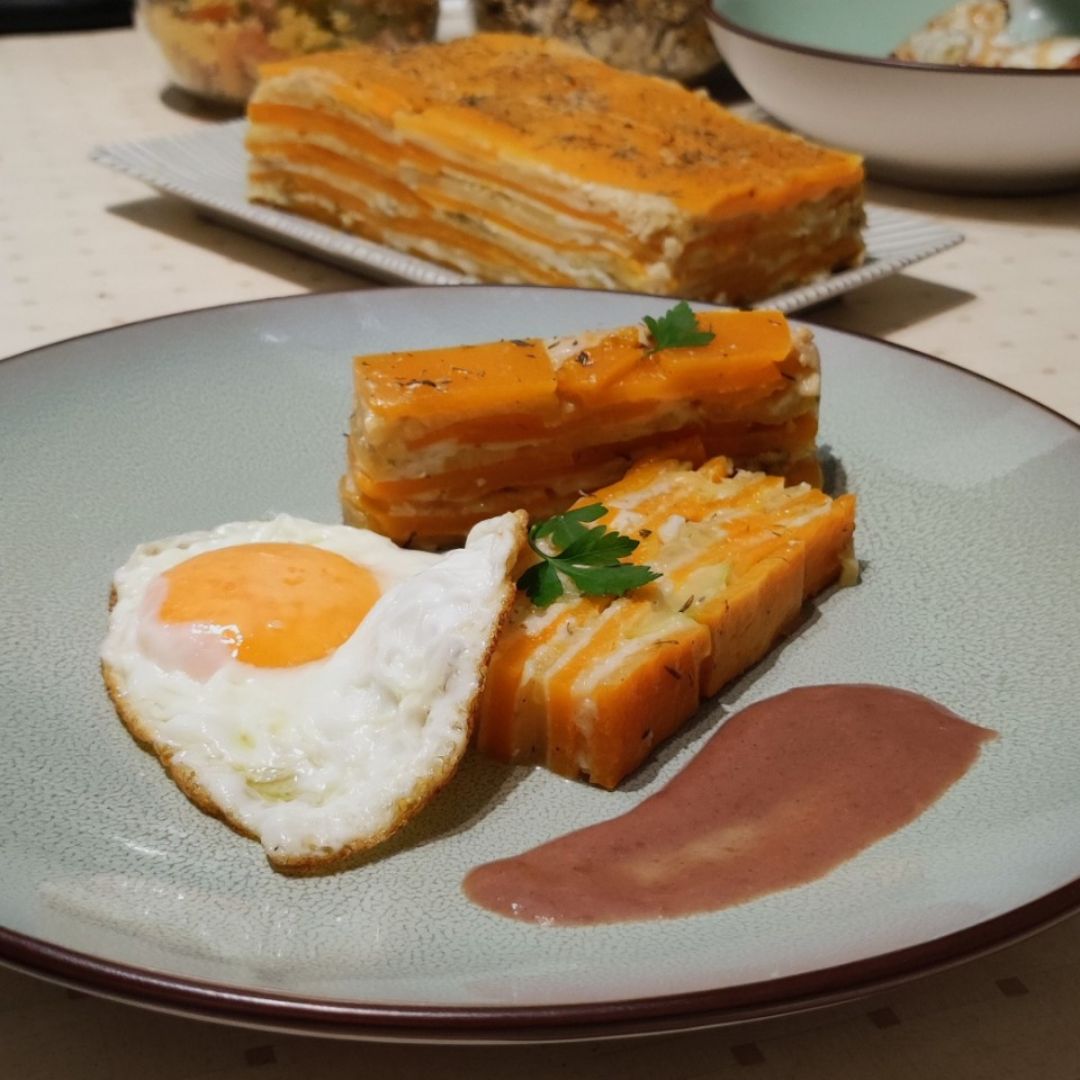 Terrina de calabaza, calabacín y queso Terrina de calabaza, calabacín y queso
