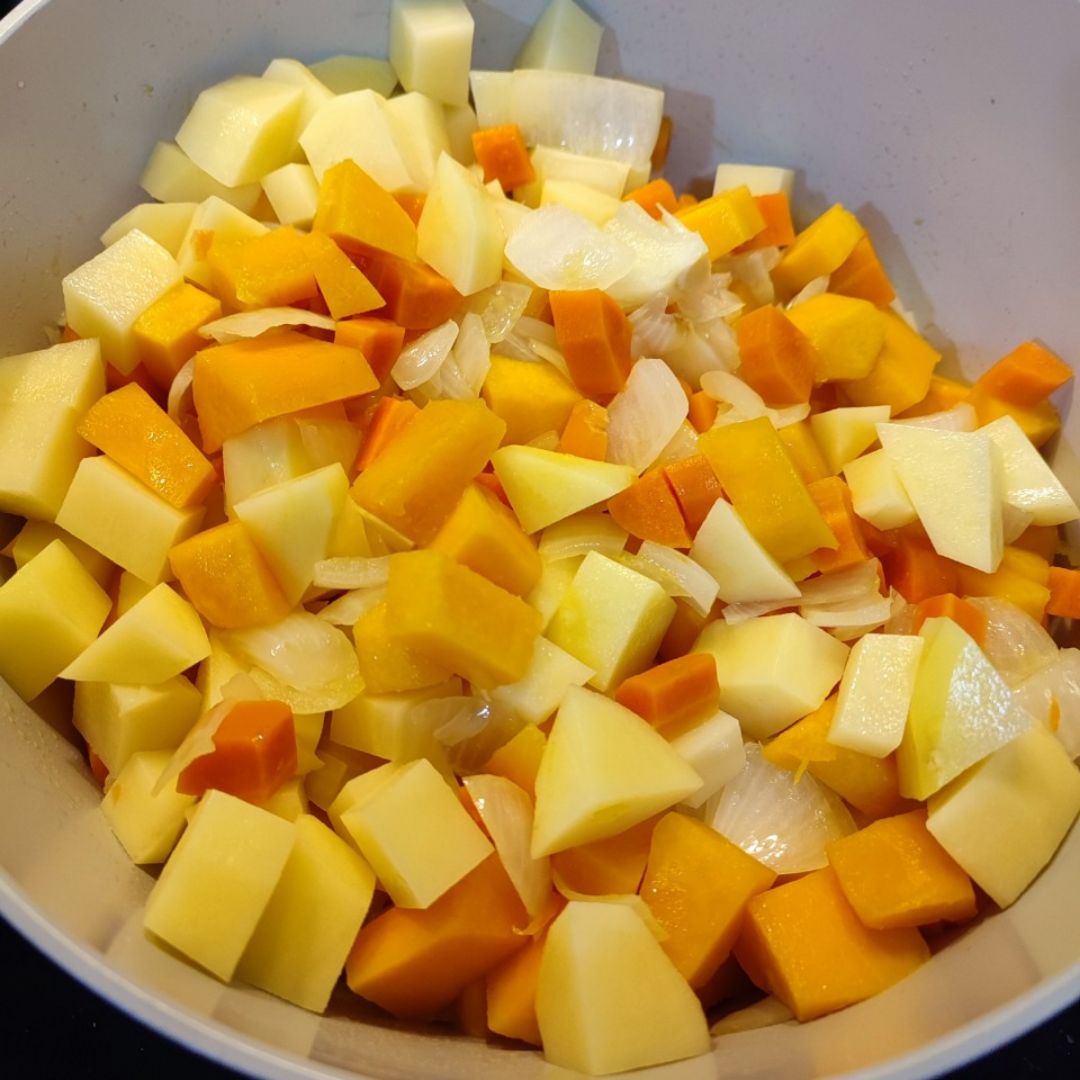 Crema de calabaza y zanahoria  Paso 1