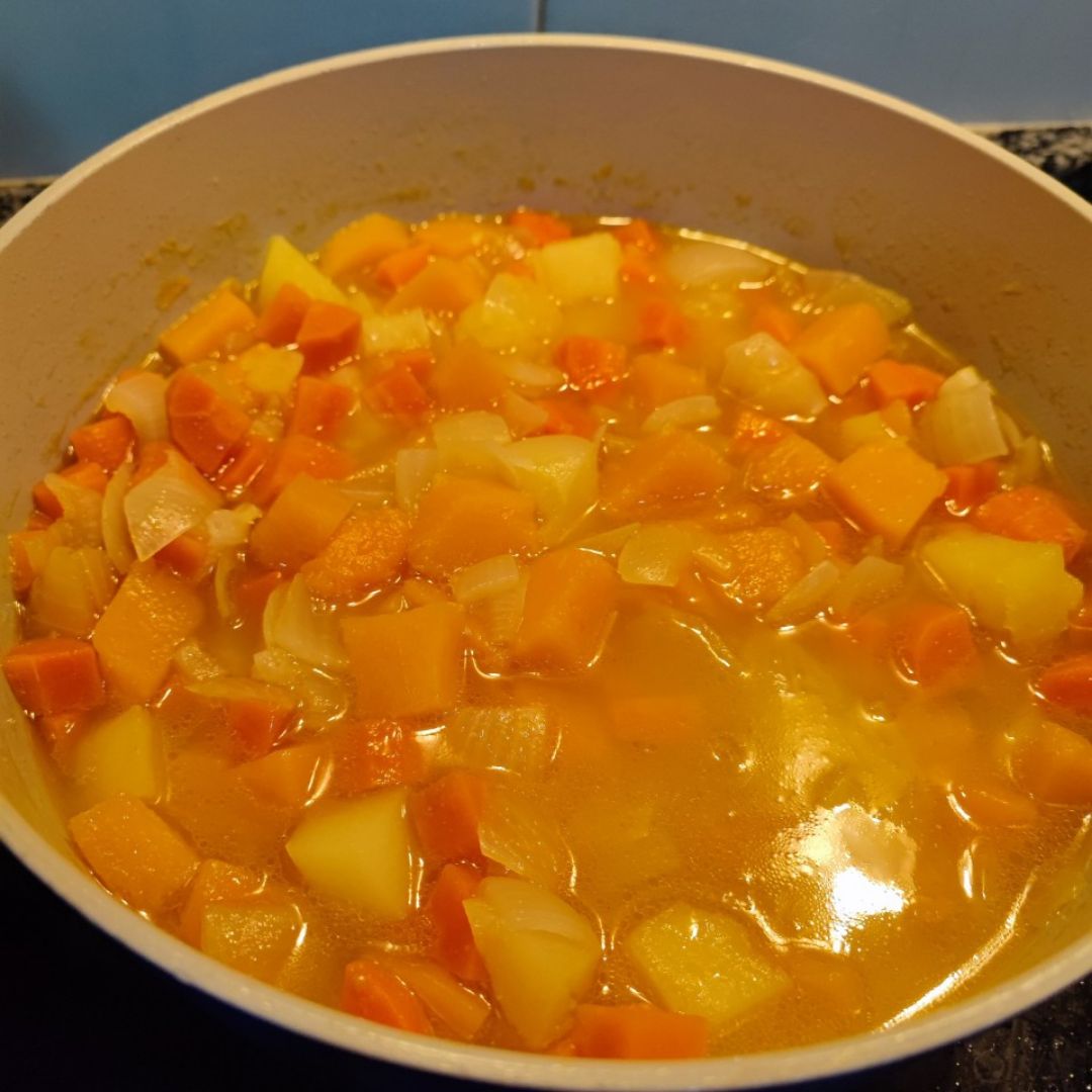 Crema de calabaza y zanahoria  Paso 2