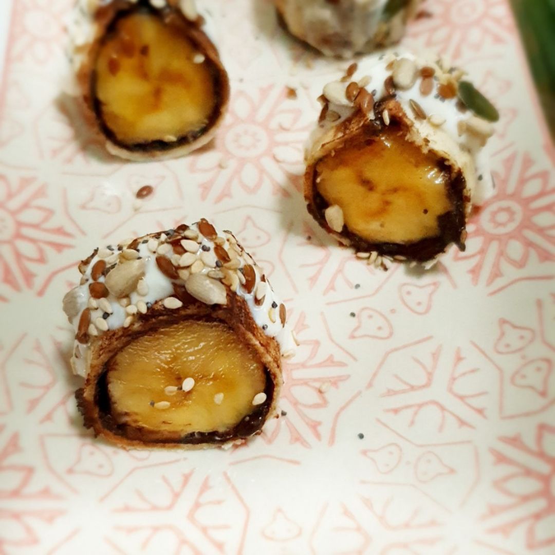 SUSHI DE PLÁTANO Paso 4 SUSHI DE PLÁTANO Paso 4