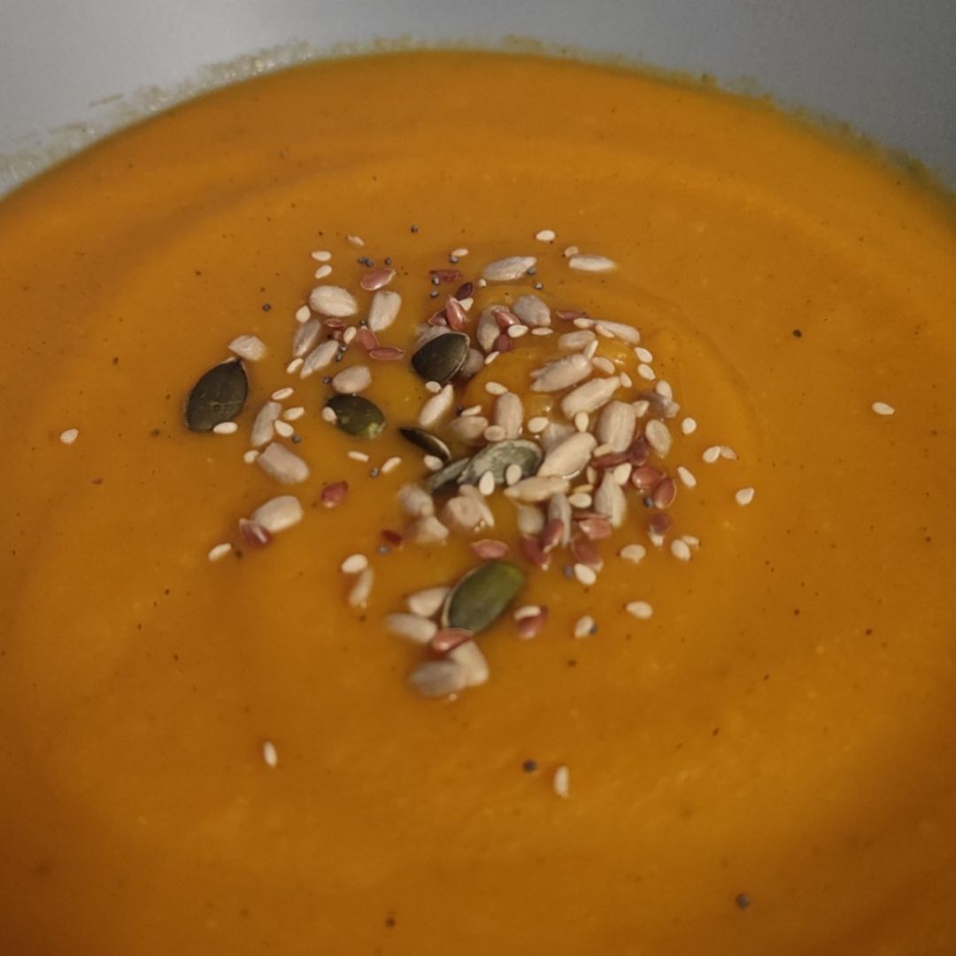 Crema de calabaza, zanahoria y manzana 🎃🥕 🍏