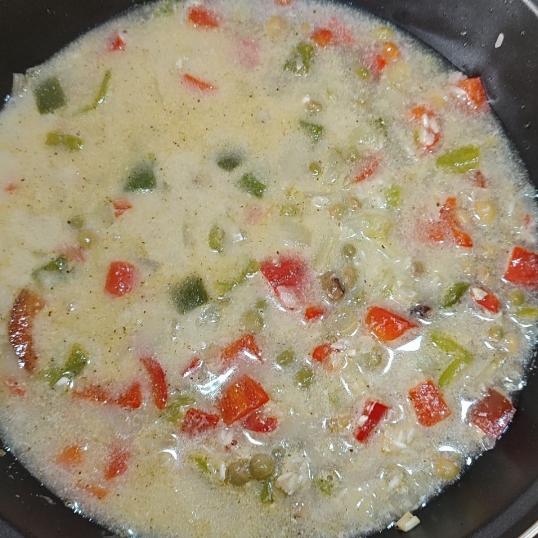 Arroz con guandules y pollo horneado  Paso 2