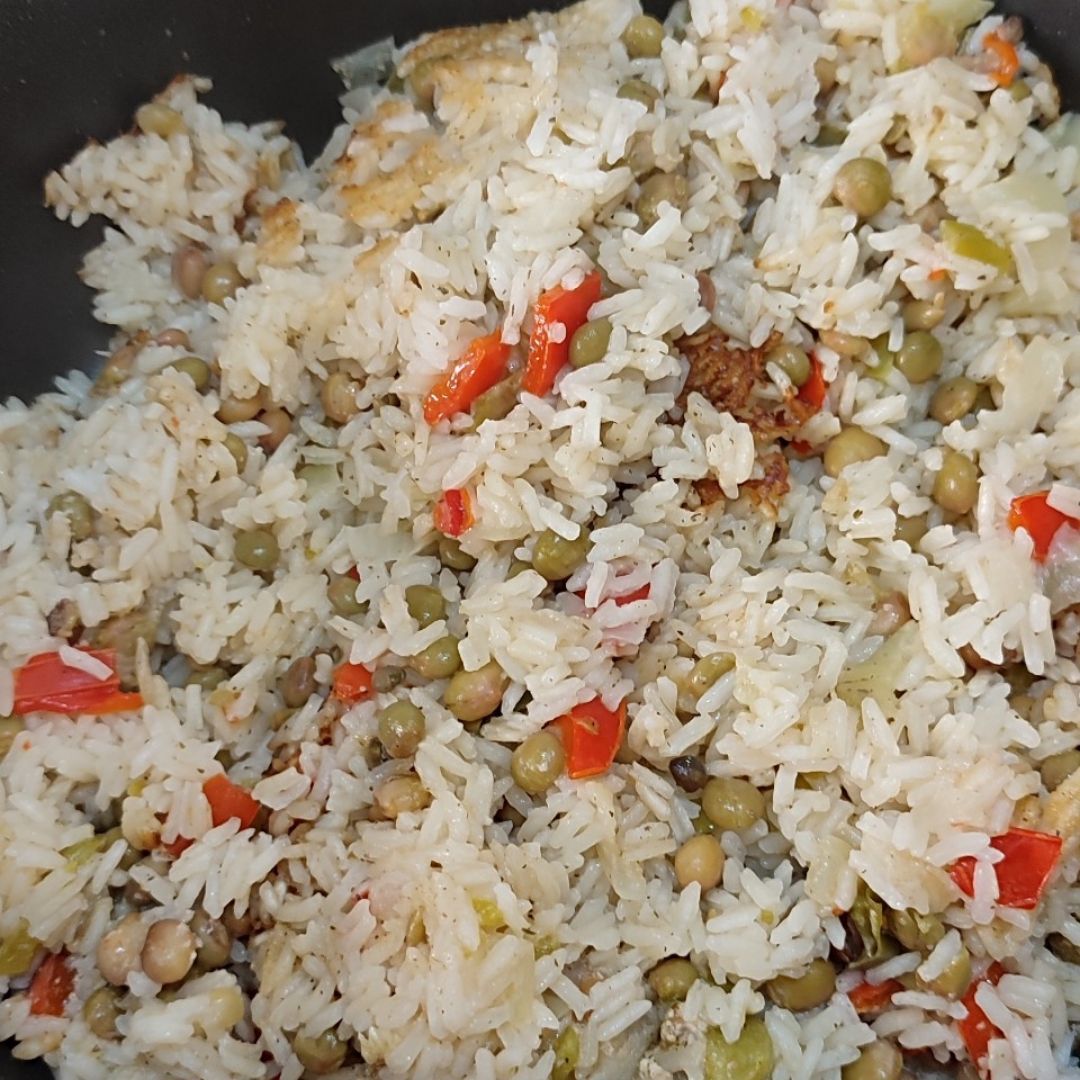 Arroz con guandules y pollo horneado  Paso 3