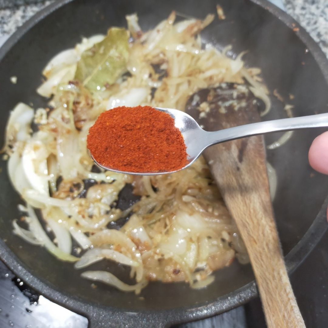 Atún rojo "encebollao" con hummus Paso 2 Atún rojo "encebollao" con hummus Paso 2