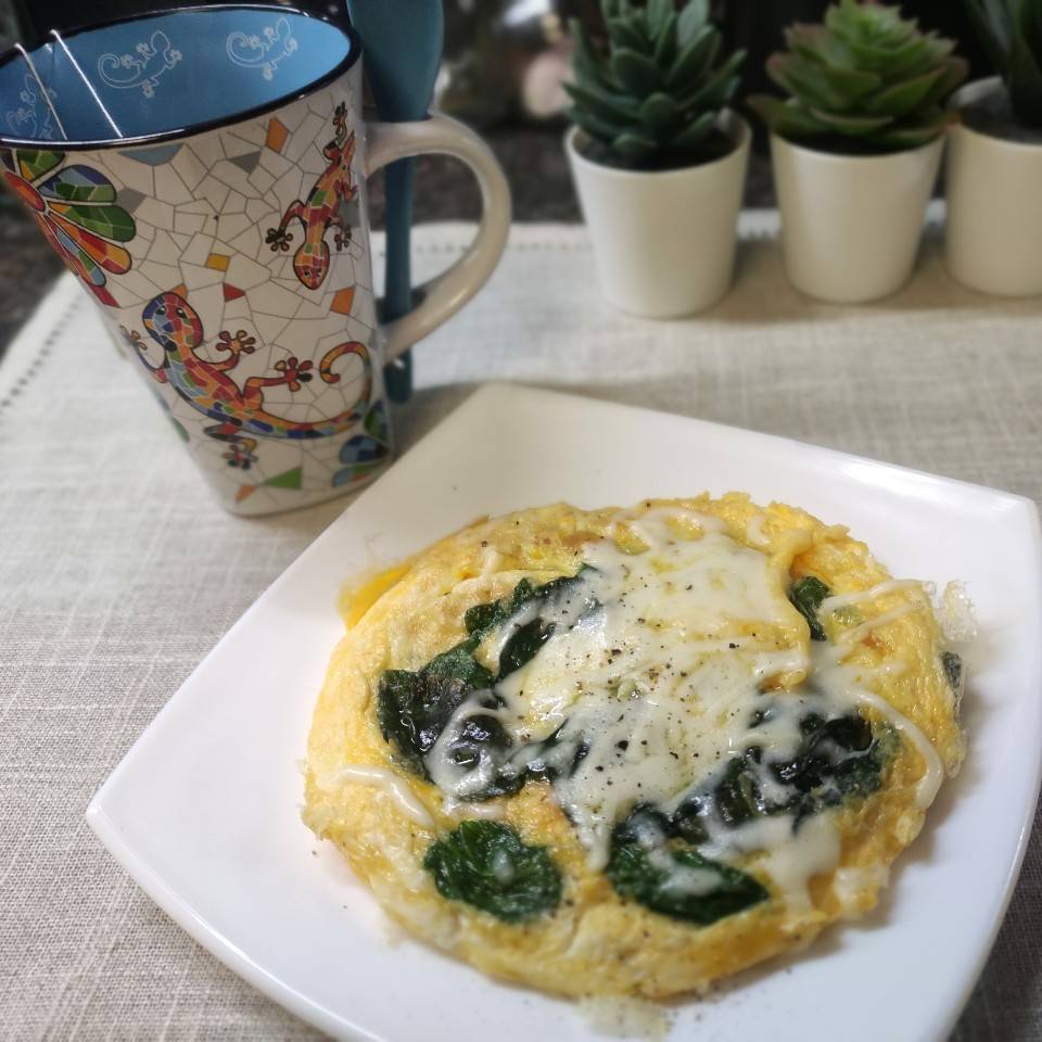 Tortilla de espinacas con queso